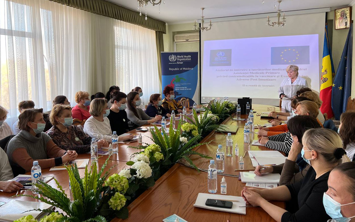 atelierul de informare a lucrătorilor medicali privind contraindicațiile la vaccinare și Evenimentele Adverse post Imunizare.