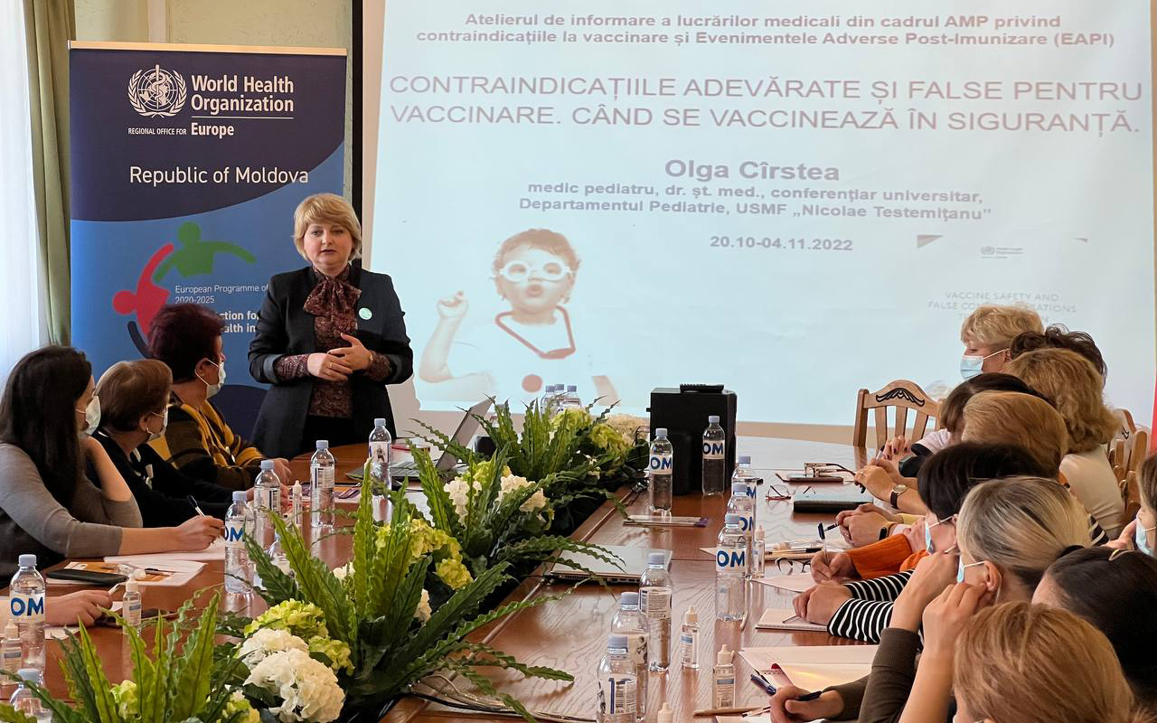 atelierul de informare a lucrătorilor medicali privind contraindicațiile la vaccinare și Evenimentele Adverse post Imunizare.
