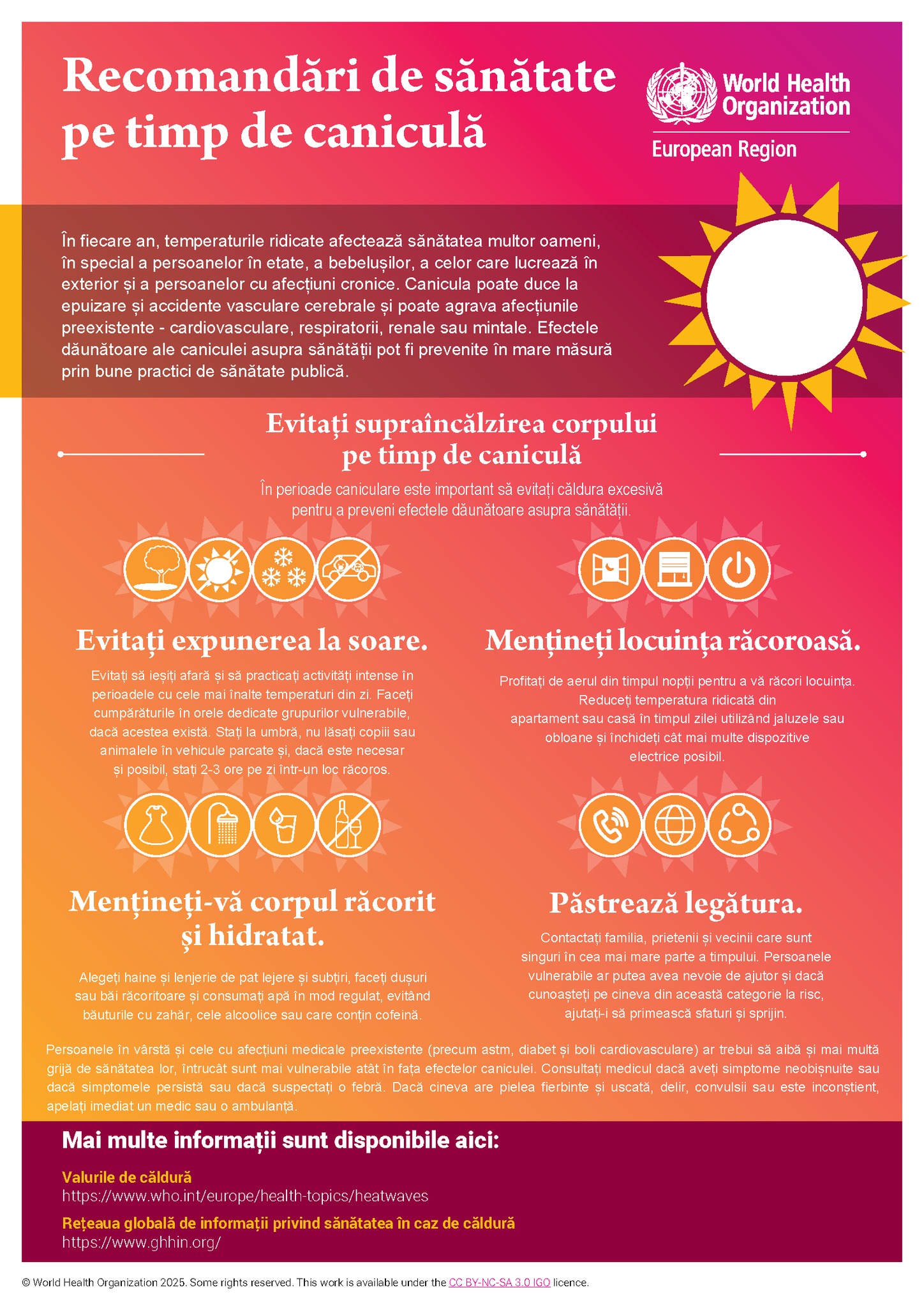Urmați recomandarile de sănătate pentru a reduce efectele negative ale caniculei asupra sănătății