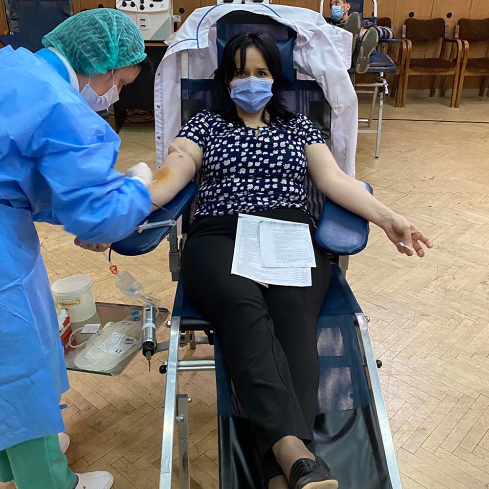 Ziua de donare voluntară de sânge.